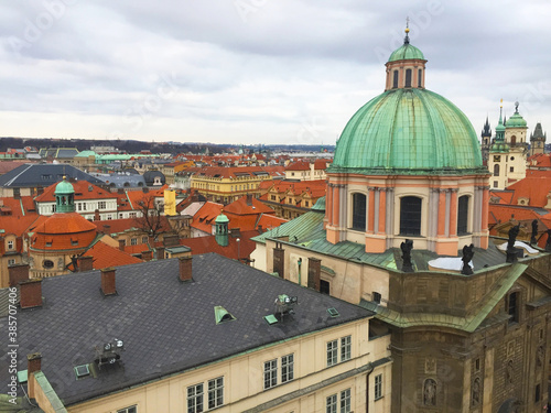 Aerial city view of Prague, Czech Republic