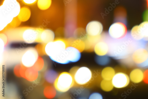 Evening night city blurred bokeh effect