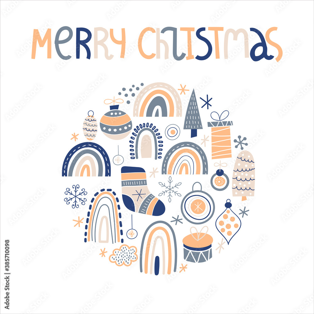 Vector Merry Christmas Greeting Card