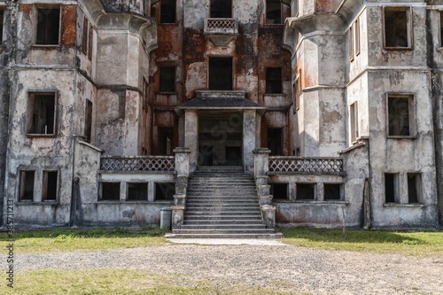 Bokor hillstation in Kampot Cambodia , Bokor national park cambodia Aerial drone Photo photo