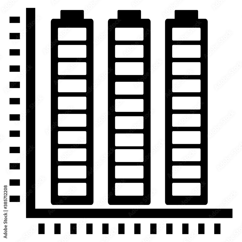 
Graphical representation of a vertical bar chart, column graph 
