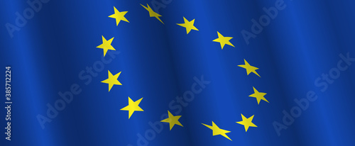 Europian Union Flag Vector Closeup Illustration 