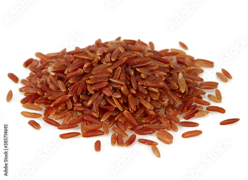 red rice isolated on white background