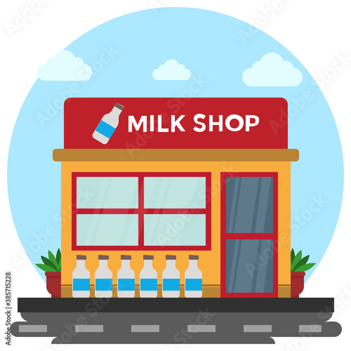
A shop with the dairy products showing the milk shop
