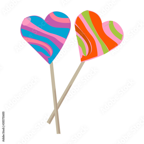 
Heart shaped iced lollipops known as sweethearts 
