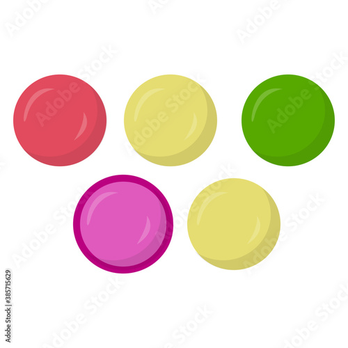 
Round jawbreaker fruit candy as a sucker 
