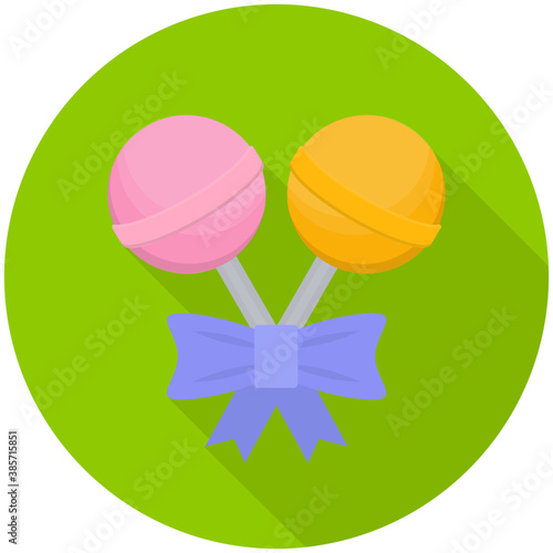 
Pack of two colorful lollipops in orange and strawberry flavour 
