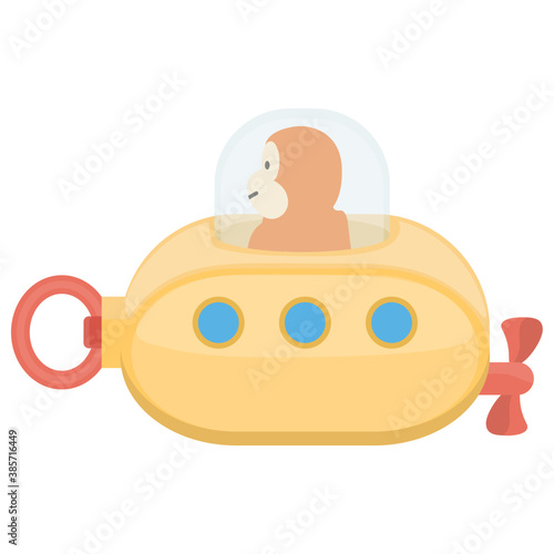 
Icon of a playing equipment depicting toy submarine
