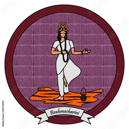 Brahmacharini
Worshipped on the second day of Navaratri, She is the form of Parvati who underwent penance for a 1000 years to win over Shiva so much as to become His equal. 