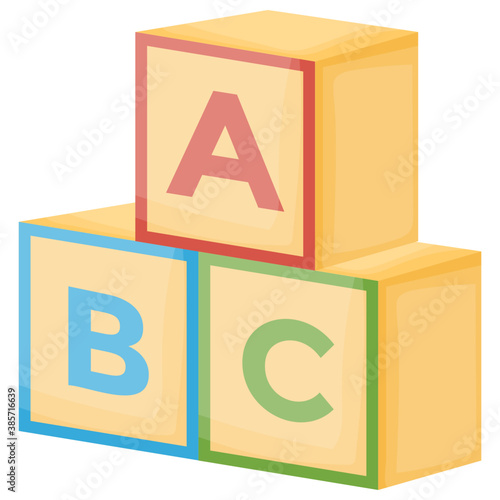 
Icon of toys use in education purposes depicting education blocks
