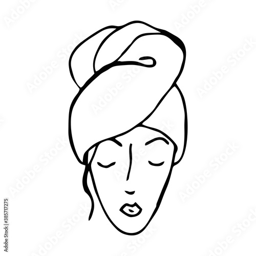 Girl Head Icon Vector in Beauty Salon