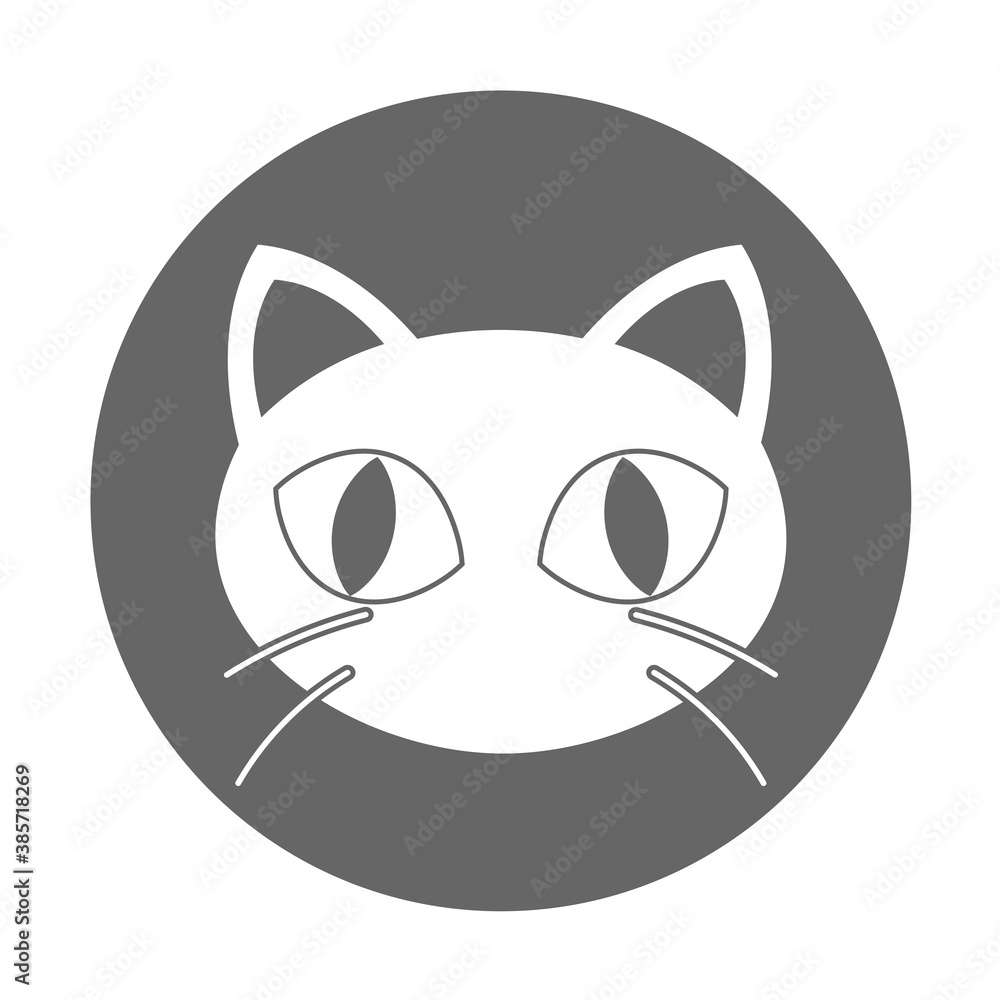 Simple illustration of cat face Concept of Halloween day Simple illustration of cat face Concept of Halloween day