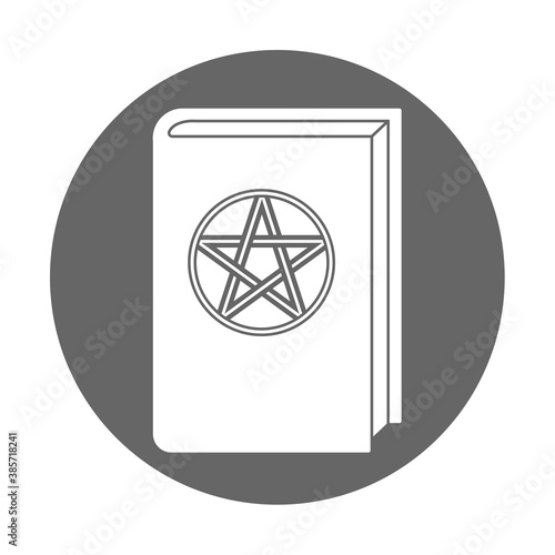 Simple illustration of book with pentagram Concept for Halloween day