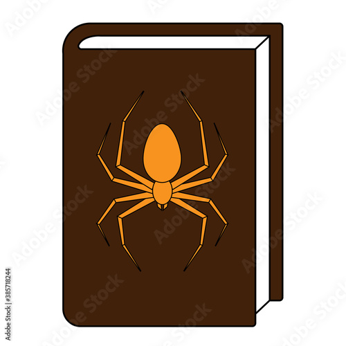 Simple illustration of book with pentagram Concept for Halloween day