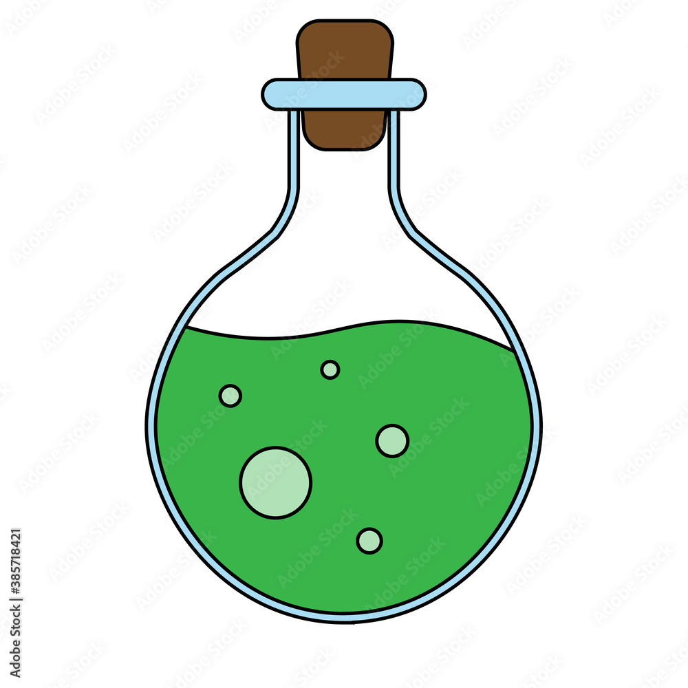 Simple illustration of poison in bottle Concept for Halloween day Simple illustration of poison in bottle Concept for Halloween day