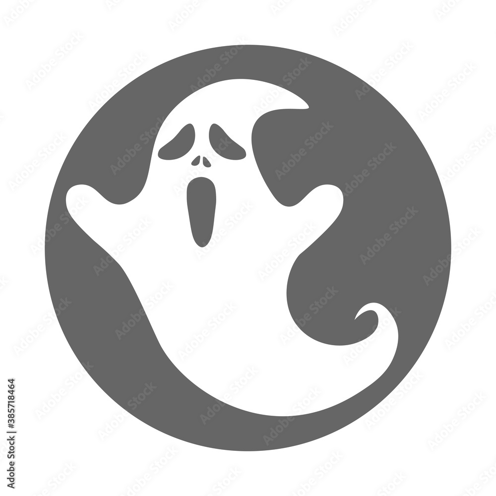 Simple illustration of scary ghost monster for Halloween day