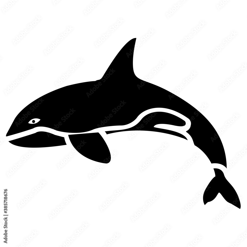 Fototapeta premium A cute aquatic cartoon fish vector icon 