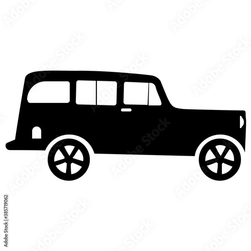 
Luxury sedan having four wheels, a family car  
