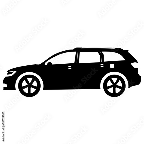 
Luxury sedan having four wheels, a family car  
