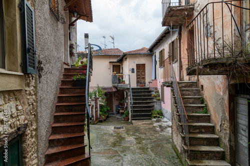 architecture of glimpses of the narrow streets of the town of Papigno