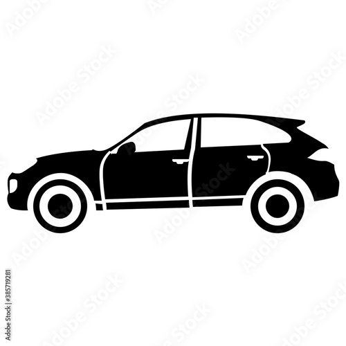 
Luxury sedan having four wheels, a family car  
