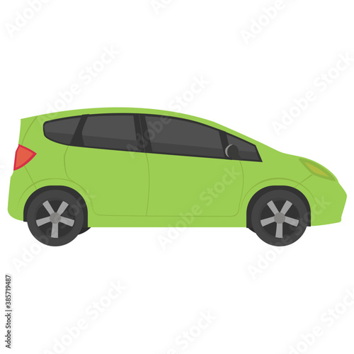 
Luxury sedan having four wheels, a family car  

