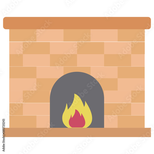 
Classic fireplace with pilasters and a furnace with brick inside
