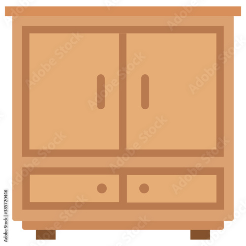 
Modern wooden closet for clothing storage 
