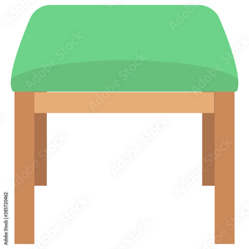 
Folding stool furnished with mesh is icon for vanity stool
