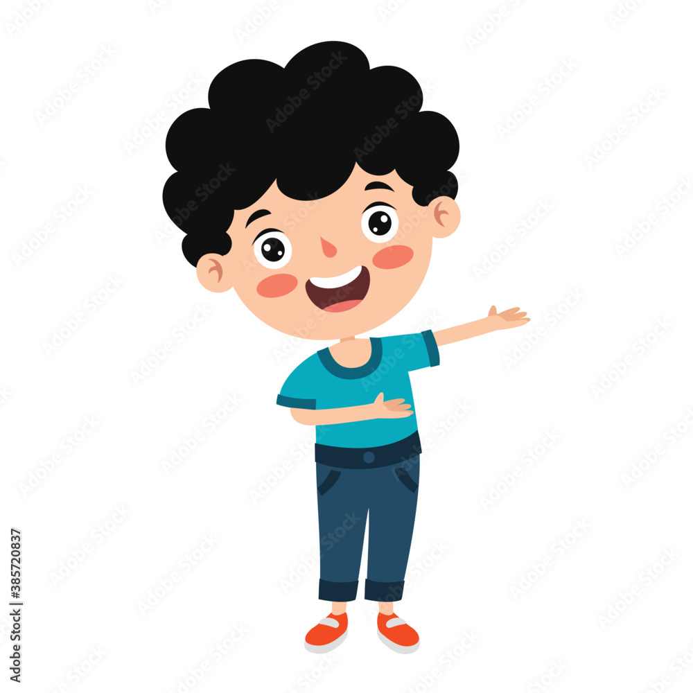 Funny Child Presenting And Pointing Funny Child Presenting And Pointing