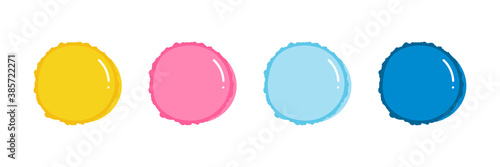 Set, collection of cute and colorful macaron pastry, sweet french confection.
