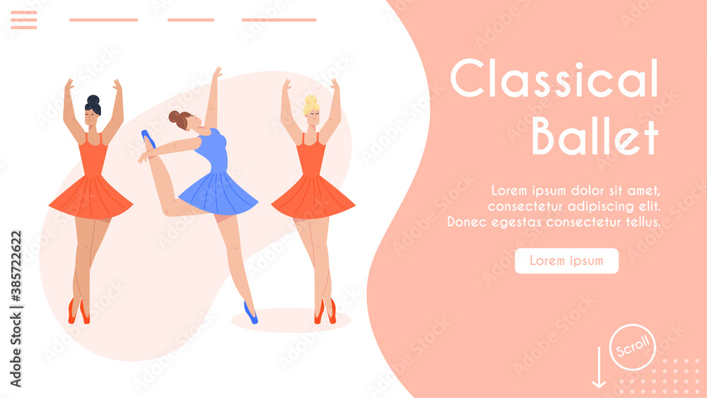 Vector banner of Classical Ballet concept Vector banner of Classical Ballet concept