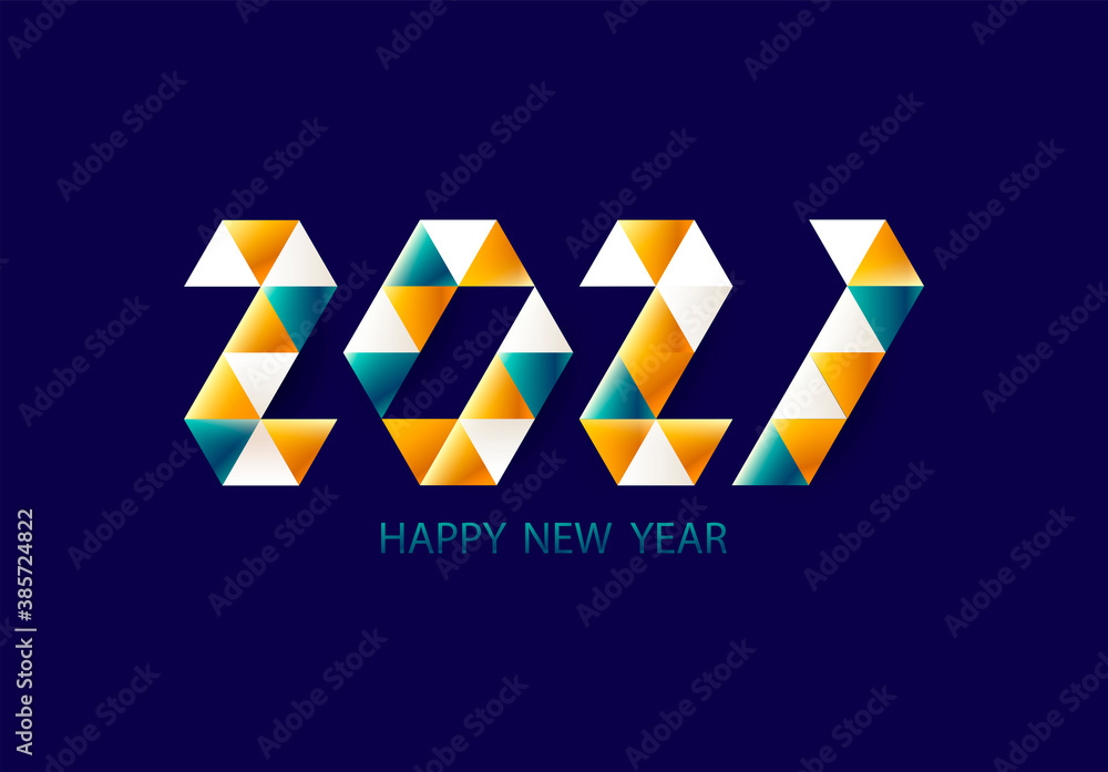 New year 2021. Bright geometric greeting card design New year 2021. Bright geometric greeting card design