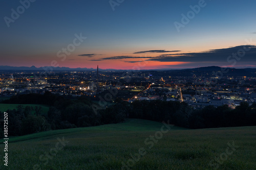 sunset over the city