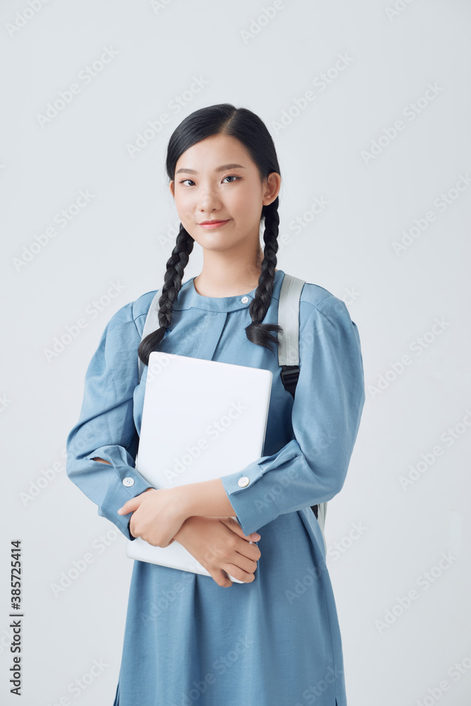Portrait of attractive cute young student girl. Portrait of attractive cute young student girl.
