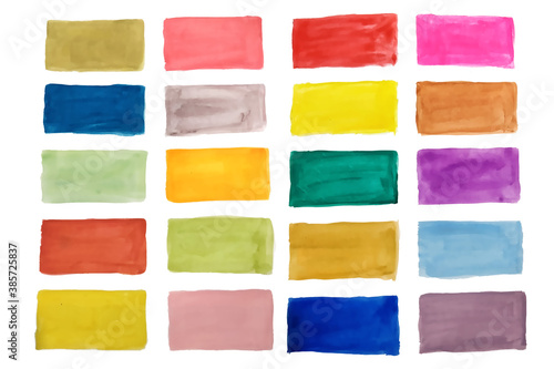 watercolor texture colorful rectangles design set
