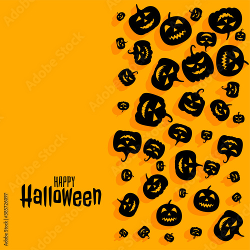 Happy halloween scary spooky pumpkin card design background