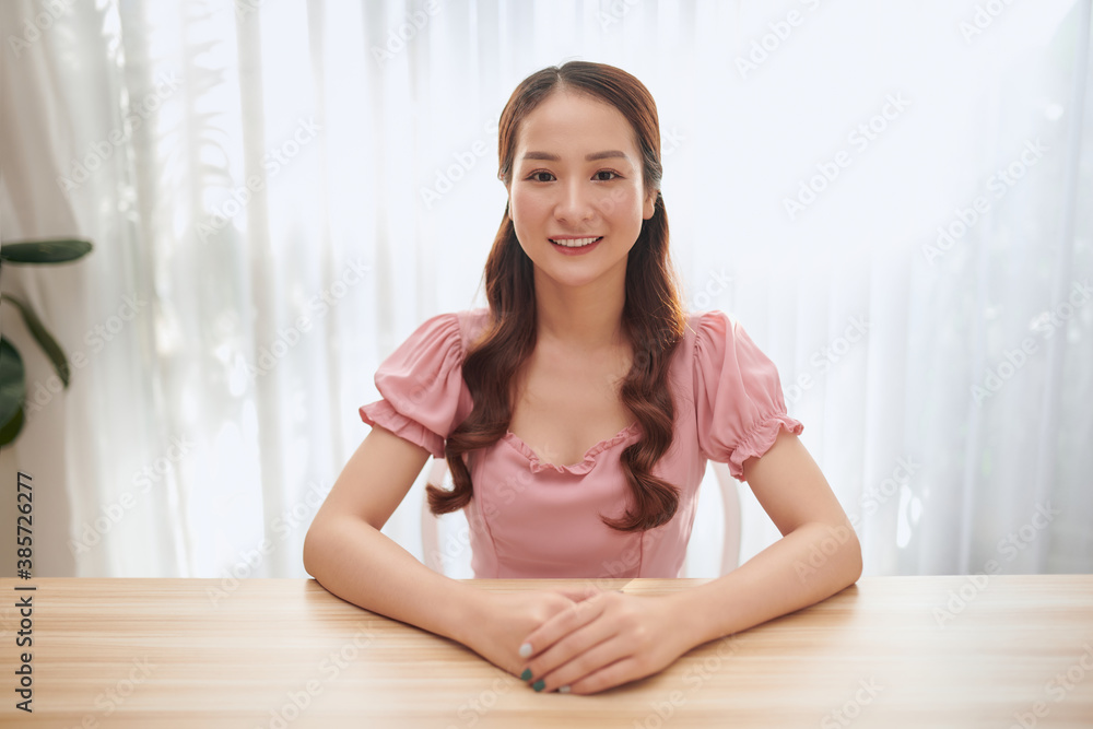 Asian Female Vlogger Recording Broadcast At Home Asian Female Vlogger Recording Broadcast At Home