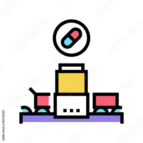 medicine manufacturing plant color icon vector. medicine manufacturing plant sign. isolated symbol illustration