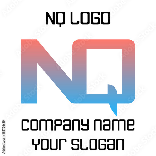 NQ initials logo, name initials logo, company initials logo, person initials logo.