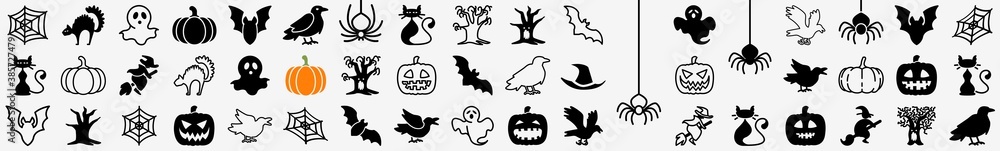 Halloween Icon Set | Halloween Icons Illustration Set | Halloween Vector Isolated Collection