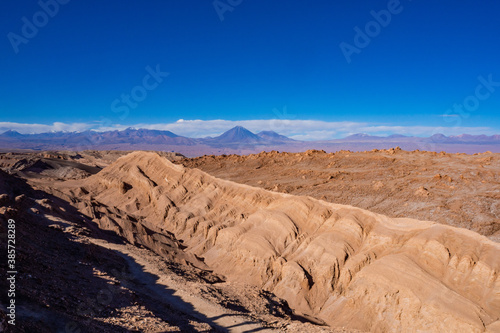 Scenic views of Valle de la Luna, natural paradise. Atacama Desert, Chile.