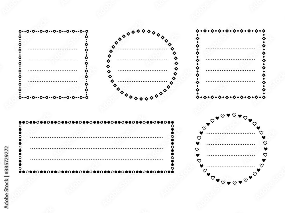 Fototapeta premium モノクロ1色のフレーム素材のセット