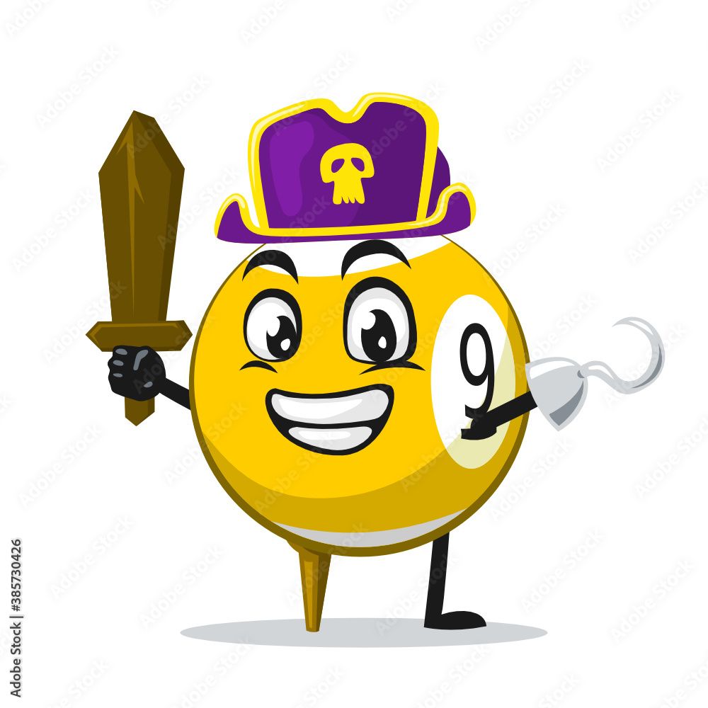 vector illustration of billiard ball character or mascot vector illustration of billiard ball character or mascot