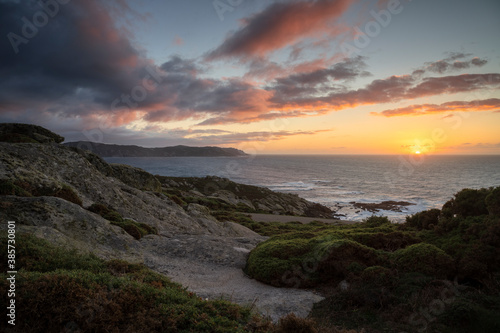sunset over the sea in Galicia, Spain