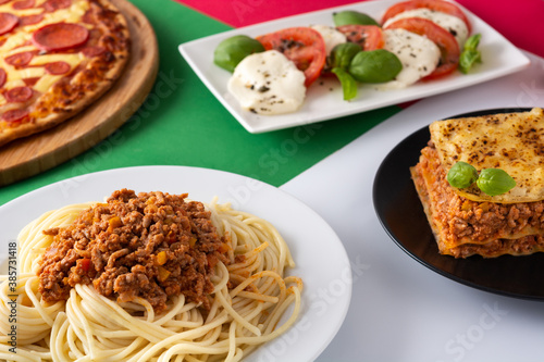 Assortment of Italian pasta dishes