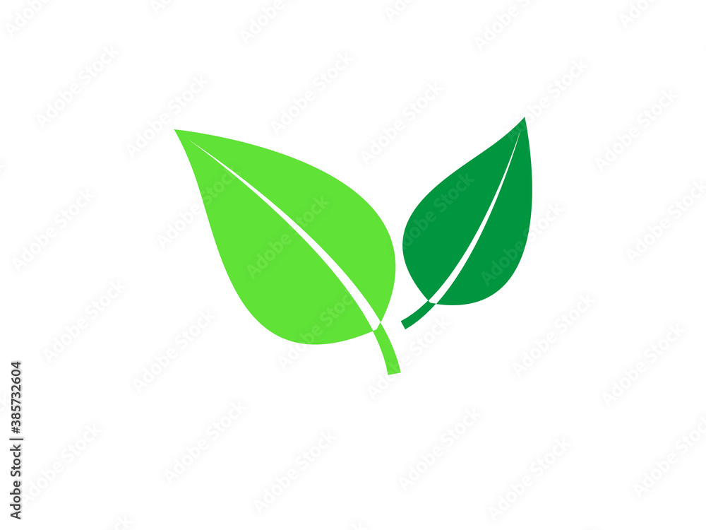 Grüne Blätter Icon isoliert auf weißen Hintergrund Grüne Blätter Icon isoliert auf weißen Hintergrund