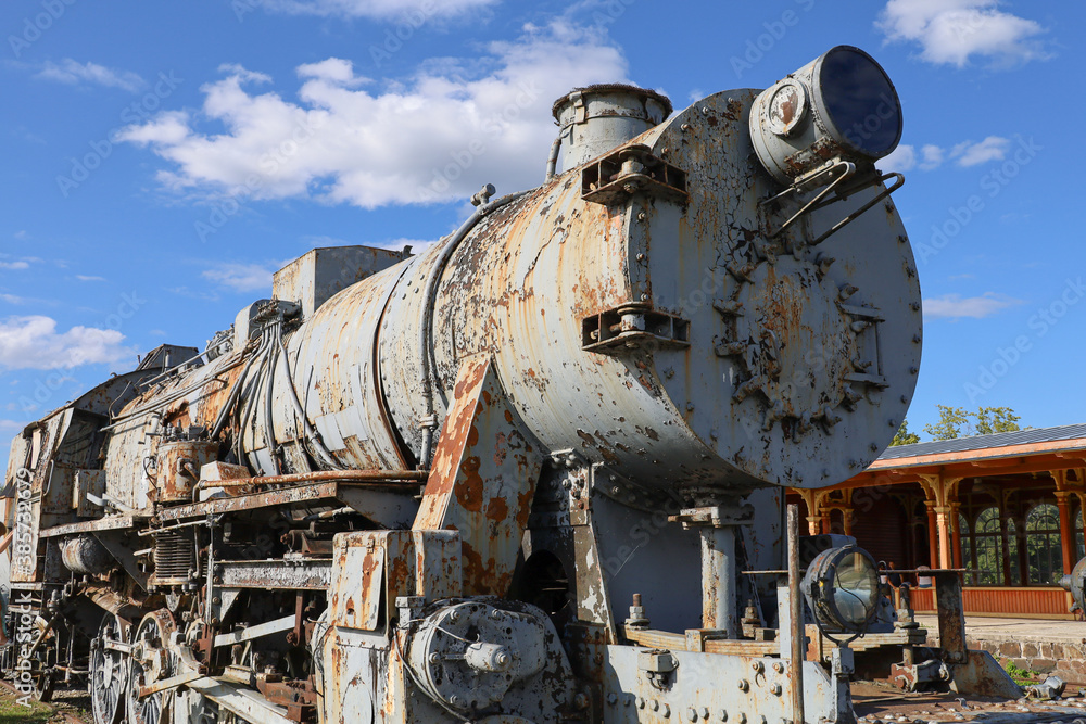 An old locomotive of a steam train in Estonia An old locomotive of a steam train in Estonia