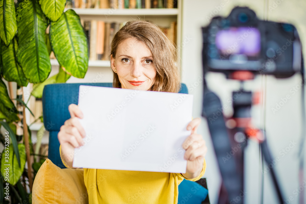 teacher or vlogger recording a lesson on camera online learning teacher or vlogger recording a lesson on camera online learning