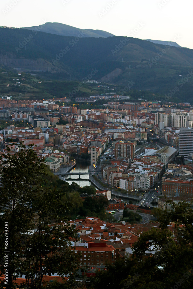 Panoramic view in the city of Bilbao